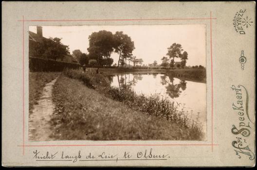 1895: Zicht langs de Leie,  Olsene.